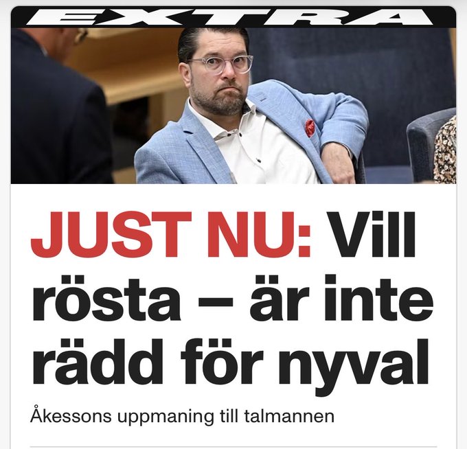 DABoooomB's tweet photo. Vem fan är rädd för nyval? 
Vid det här laget har alla förstått hur folk från Somalia och Mellanöstern vill utnyttja svenska skattemedel och göra valet till vi mot SD, dvs. svenska folket, när t.o.m. islamisterna går till V, färre röster på L och SD är tillbaka på 20 %. 💪🇸🇪 https://t.co/22T5kOqE0Q