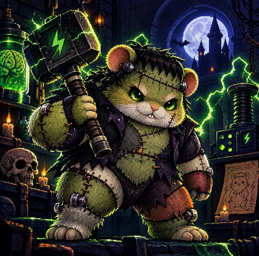 ShadowOnis's tweet photo. @rollercoin_com A giant created from several hamsters who decided to become one. Their bodies merged, and their strength united into one powerful Frankenstein. Now he wanders through the dark laboratories, searching for new adventures.

https://t.co/yzHleBZtJ6 https://t.co/YlKzz3KPSm