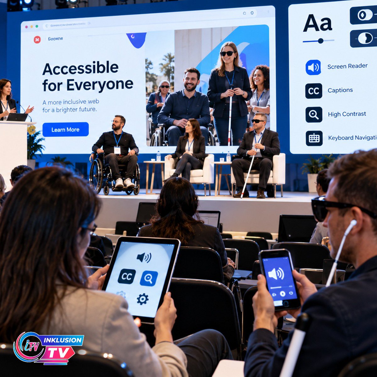 InklusionTV's tweet photo. 🌐♿ Digitale Barrierefreiheit im Fokus: Bei der Online-Konferenz „Web Accessibility“ geht es heute um barrierefreie Webseiten, verständliches UX-Design und den Einsatz von KI für mehr digitale Teilhabe. 💙

#Inklusion #Barrierefreiheit #WebAccessibility #DigitaleTeilhabe https://t.co/nJdQZr8kGS