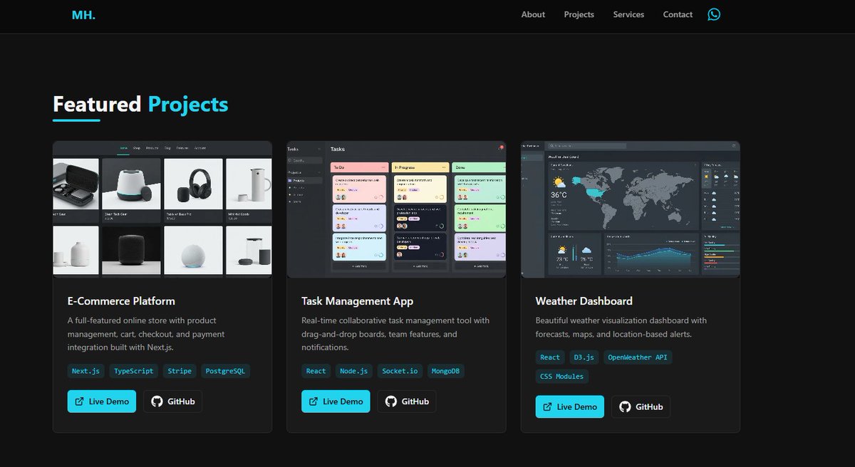 MHussain_WebDev's tweet photo. Rebuilt my Full-Stack Developer portfolio from scratch! 

Specialized in React.js, Next.js, Node.js &amp; modern UI/UX design that actually converts visitors into customers.

 Live Demo: https://t.co/5ys1Elc8nZ

DM is open for freelance projects &amp; custom web development! https://t.co/yuDvliq3nr