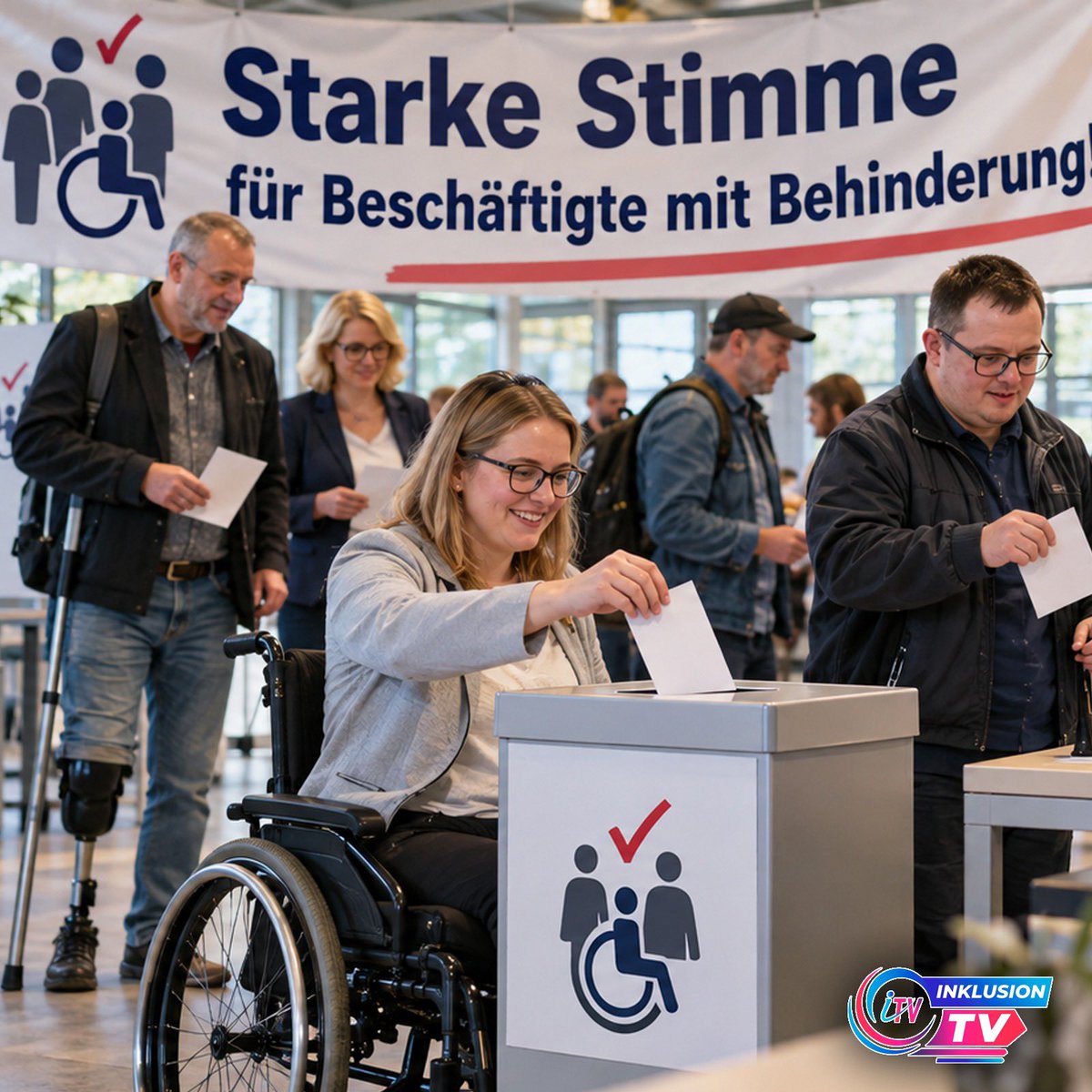 InklusionTV's tweet photo. ♿🗳️ Starke Stimme im Arbeitsleben: Vom 1. Oktober bis 30. November werden die Schwerbehindertenvertretungen gewählt. BMAS, Behindertenbeauftragter und DGB rufen zur Beteiligung auf – für mehr Teilhabe am Arbeitsplatz. 💙

#Inklusion #SBVWahl #Teilhabe #Arbeitswelt https://t.co/UNY3blIyas