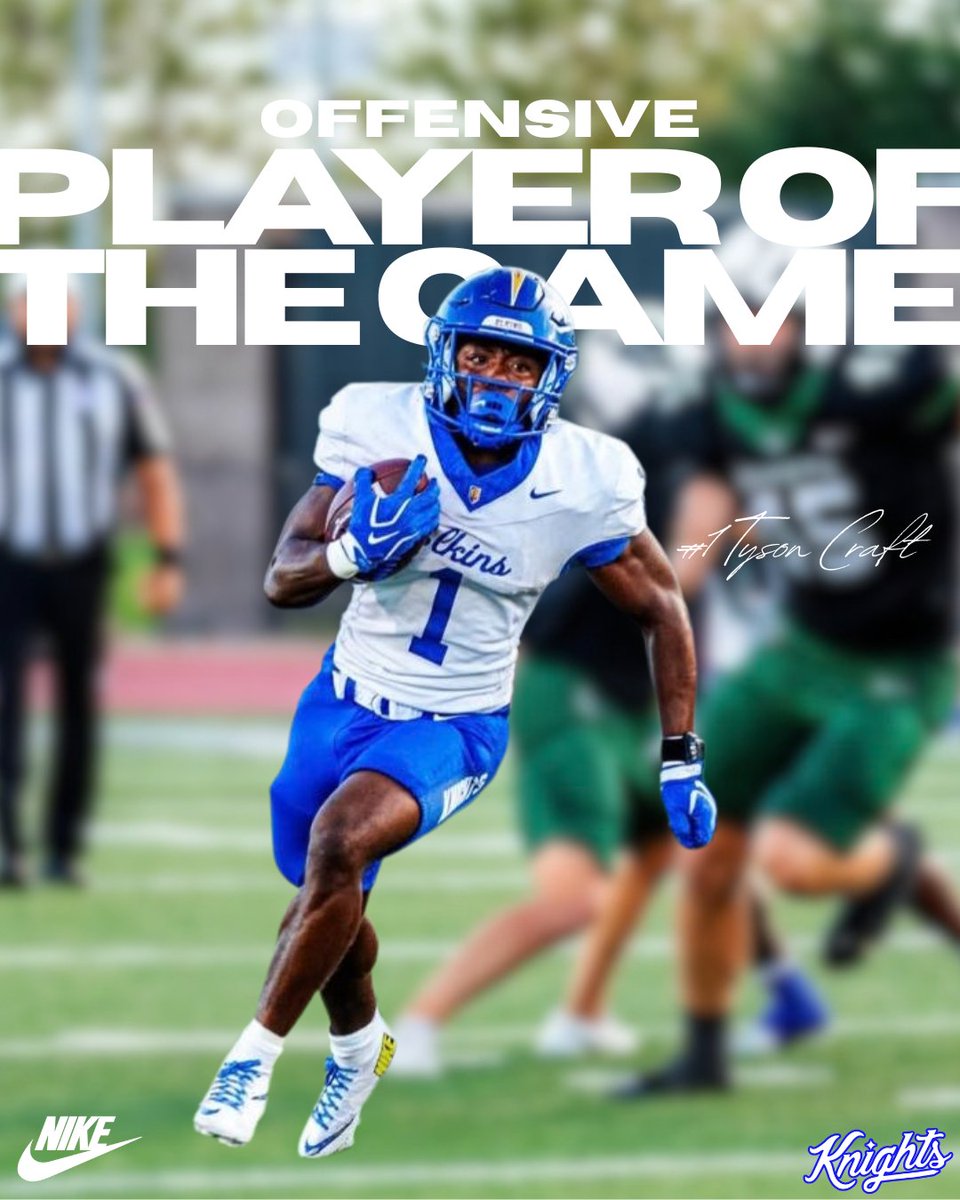 ElkinsFootball's tweet photo. Players of the week - Week 5
Offense - @tysoncraft2027
Co-Defense - @OmosefeAyemere
Co-Defense - @JONO_Bailey2028
#KnightLife #48minutes #MEQ
FAMILY https://t.co/odQKMLwLKW