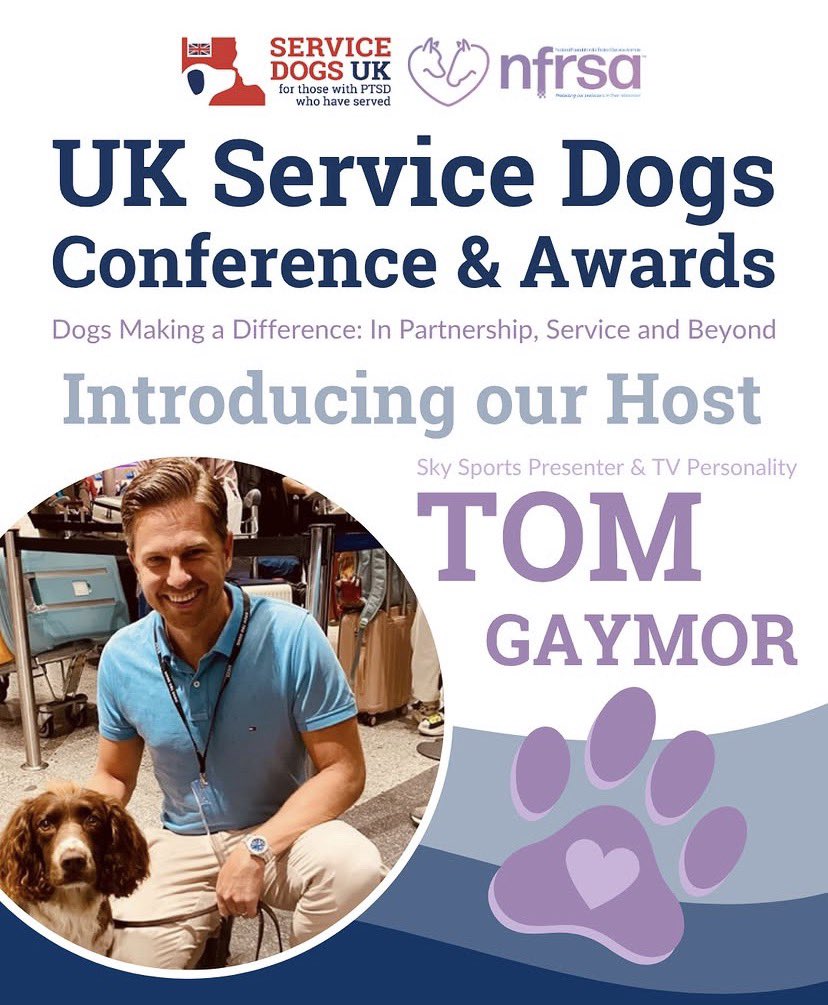 TomGaymor's tweet photo. Going to be a fun week 🎙️🐾
@ServiceDogsUK @The_NFRSA https://t.co/05mpR3Folj