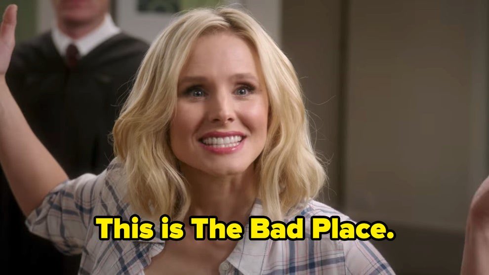 austinkleon's tweet photo. Been re-watching THE GOOD PLACE, this time with my tweens, and thinking about how it kind of sums up my feelings about social media — it’s all The Bad Place, but at least here, on this website, you know it’s The Bad Place (and let ‘er rip accordingly) https://t.co/ea48aOzXCU