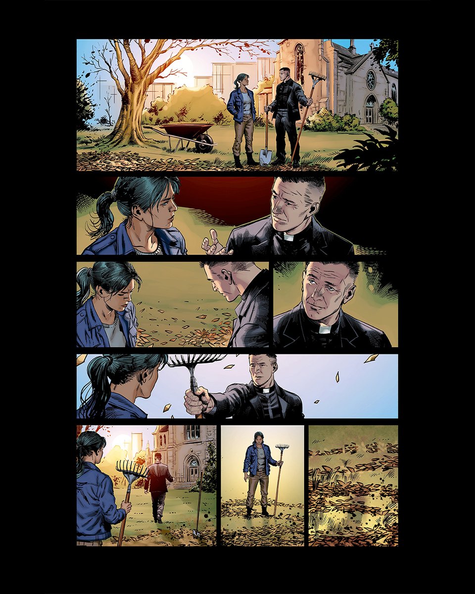 badideahello's tweet photo. From the very first issue, we’ve been keeping a secret. In the epic finale of ORDAINED, it finally comes out.
 
Father Roy has a debt to pay for his run-in with Cormac Byrne. But anyone coming to collect will first have to get past Julie Lorello. The meek parishioner of St. Anthony’s Church has spent years fighting for redemption under Father Roy’s guidance. Tonight, she’ll discover in brutal fashion that redemption isn’t coming. Only retribution.
 
Strap in as we debut a major new player in the world of ORDAINED, coming soon to a movie theater near you starring Oscar-nominee Colin Farrell, written by the writer of JOHN WICK, Derek Kolstad and produced by the Russo Brothers, the directors behind the upcoming AVENGERS: DOOMSDAY. The best-selling series, in its much-anticipated conclusion, is on stands November 4th with -- ORDAINED #4!
 
From the critically-acclaimed team that delivered the year action spectacle of the year: Robert Venditti (SUPERMAN '78), Trevor Hairsine (DCEASED), David Baron (JLA), and Jorge Fornés (BATMAN), comes the surprise continuation of their smash-hit series AND the debut of a major new player in the world of ORDAINED!

Get ready for the final bone-crunching chapter in the year's action blockbuster sensation with a brand-new preview above. Contact your local comic shop and pre-order ORDAINED #4 before Final Order Cutoff on Monday, October 5th to secure your copy!

MORE: https://t.co/Ja5cVriKyJ