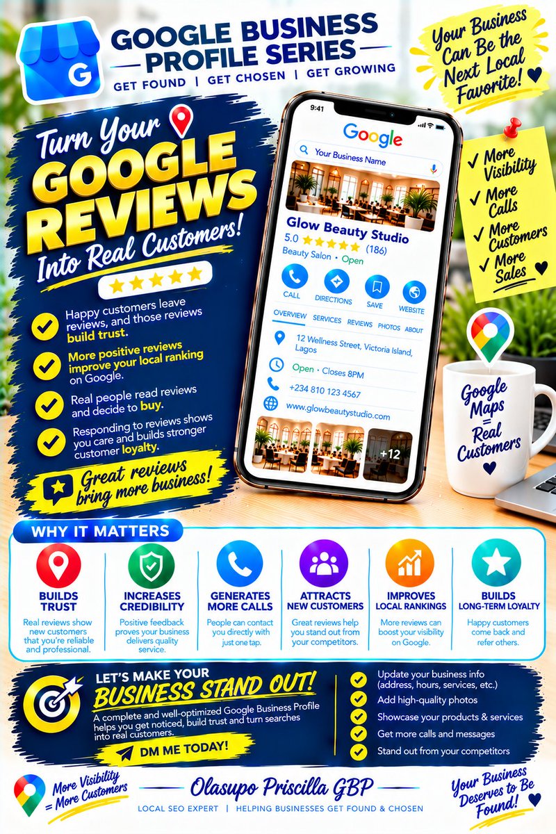 OlasupoGBP's tweet photo. Local SEO is about helping the right people discover your business. 📍 When your Google Business Profile clearly communicates what you do and where you serve, customers can better understand whether your business is right for them. #GBP #LocalSEO #Visibility #Customers https://t.co/WlkG2n4uRV