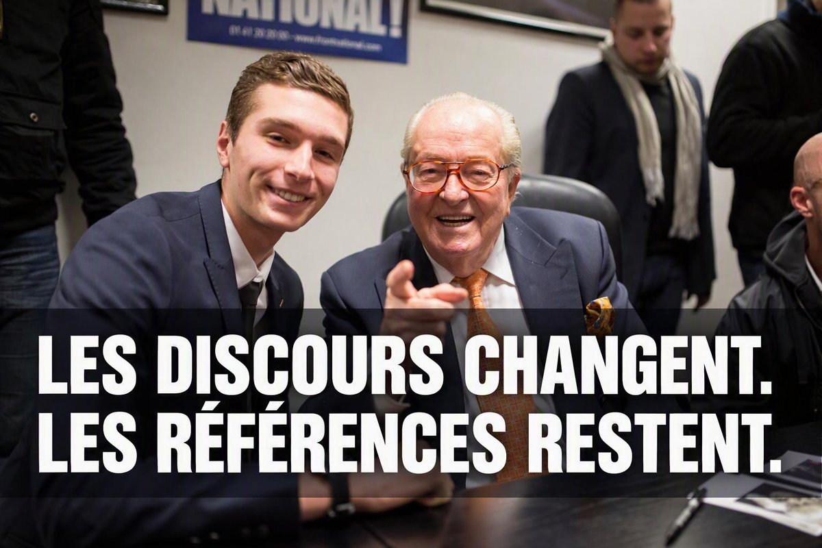 _LICRA_'s tweet photo. Jordan Bardella : changer le visage du RN ne change pas son histoire !

La LICRA a pris connaissance de l’enquête publiée par Mediapart concernant des écrits attribués à Jordan Bardella au début de son engagement politique.

Nous ne sommes pas en mesure d’en vérifier l’authenticité. Jordan Bardella les conteste et affirme qu’il s’agit de « faux grossiers ». Il appartiendra à la justice de trancher.

Mais au-delà de ces documents, une question demeure : le nouveau visage que Jordan Bardella veut donner au RN peut-il effacer son histoire ?

Participation aux manifestations contre l’antisémitisme, déplacement en Israël, déclarations répétées contre l’antisémitisme : le RN multiplie désormais les signes de "normalisation".

Mais le RN reste l’héritier du Front national, dont l’histoire a été profondément marquée par l’antisémitisme, le racisme, le négationnisme et les discours de haine.

La LICRA ne se laissera pas détourner de son combat par les opérations de communication.

Elle continuera, jour après jour, de combattre le racisme et l'antisémitisme qu’ils viennent de l’extrême droite, de l’extrême gauche, de mouvances complotistes ou de toute autre famille politique ou idéologique.

La haine peut changer de visage tant qu’elle voudra. Notre combat, lui, ne changera jamais.

#mediapart #antisémitisme #juif #israel #LePen #Négationisme #Élections2027 #haine