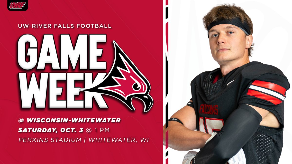 UWRFFalcons's tweet photo. No. 2⃣-ranked @UWRFFootball opens WIAC play this weekend with another top-10 matchup, heading to No. 6/7-ranked UW-Whitewater this Saturday 🏈

🔗 Gameday details » https://t.co/bKRnsezXLw https://t.co/grGo4MJr4U