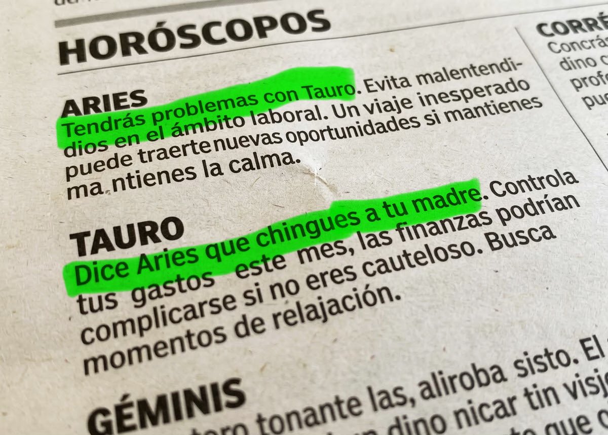 Dios_0ficial's tweet photo. Horóscopos vergas. https://t.co/poh1T3lviB