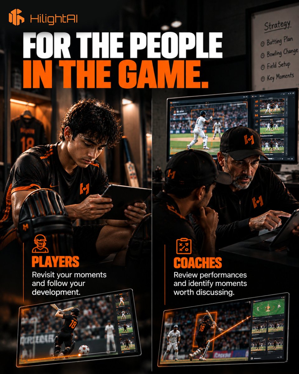 HiLight_AI's tweet photo. One Game. Many Perspectives. One Smarter Way to Experience Sports.
 
👉 Follow HiLightAI and discover a smarter way to see the game.
 
#HiLightAI #SportsAI #AIinSports #SportsAnalytics #CricketAnalytics #PlayerPerformance #SportsPerformance #GameAnalysis #CoachingInsights https://t.co/5VE9HWfcAi