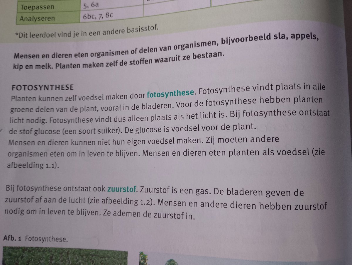 OttenHM's tweet photo. Uit het biologieboek van mijn dochter (VO)
Orwell is here
Welke stof wordt angstvallig vermeden in onderstaande gedeelte. Blijkbaar wordt er vanuit licht en water zuurstof en glucose gemaakt. 
#desinformatie
Ik ben benieuwd naar de scheikundige formule. https://t.co/3QVJ8hBFsV