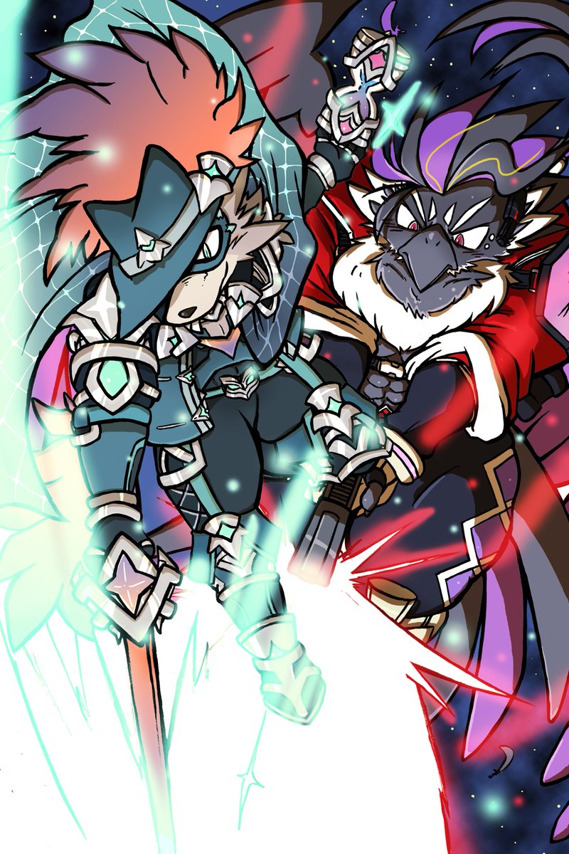 okudami's tweet photo. 【零時間の共闘】
「さよならを刻む街」の共闘シーンが良かったので描きました。
6周年おめでとうございます！これからも楽しみにしております！！

#LAH_ArtContest #LIVEAHERO #ラブヒロ6周年 https://t.co/lshJeIuNil