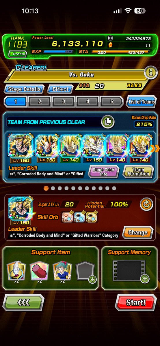 FinalChaos21's tweet photo. I was able to unlock the secret level by using a full Vegeta’s Family/Majin Buu Saga team against Goku! #dokkanbattle @dokkan_global @dokkan_official https://t.co/XkL75UNsws