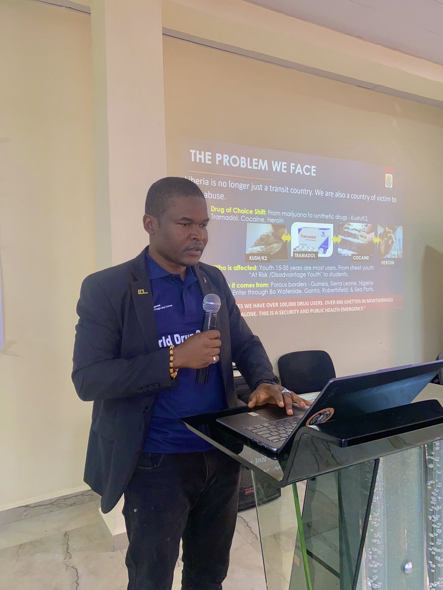 LCChurches's tweet photo. Ongoing Presentation by the Liberia Drug Enforcement Agency.
Topic: “The Role of the LDEA, Police and Community in Fighting Illicit Drugs – Are we Winning?” 

#LCCCivicEngagementDialogue
#NoToDrugsYesToLife
#FightAgainstIllicitDrugs
#CivicResponsibility https://t.co/IVo9kHGP0V