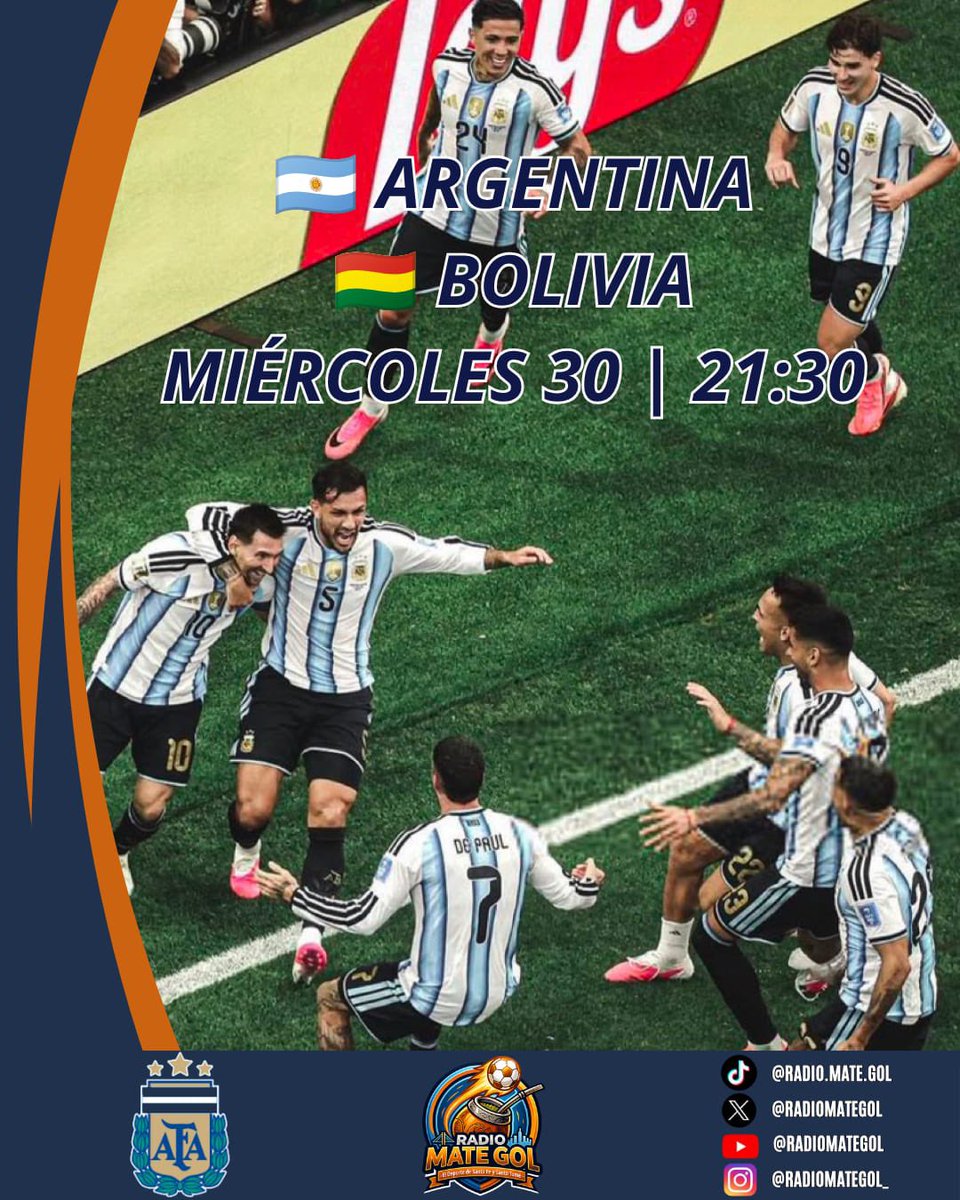 RadioMateGol's tweet photo. ⚽🇦🇷 ¡MESSI SE DESPIDE DE LA SELECCIÓN!

🐐 Leo jugará su último partido con Argentina ante Benín, el 6/10 a las 20:00 en el Monumental.

🏆 Se despedirá como líder histórico en presencias, goles y asistencias, y campeón del mundo, de América y de la Finalissima.

#Messi #futbol https://t.co/3yKrVaqPzg