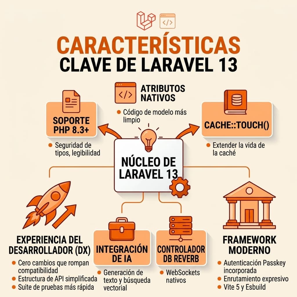 Khainata's tweet photo. Laravel 13 llega con cero cambios disruptivos, soporte nativo de IA con búsqueda vectorial, Passkeys para autenticación sin contraseña y atributos PHP que hacen tu código más limpio y elegante. ¿Listo para el futuro de PHP?

https://t.co/SIVrsVye2c https://t.co/FvIRKJUw4O