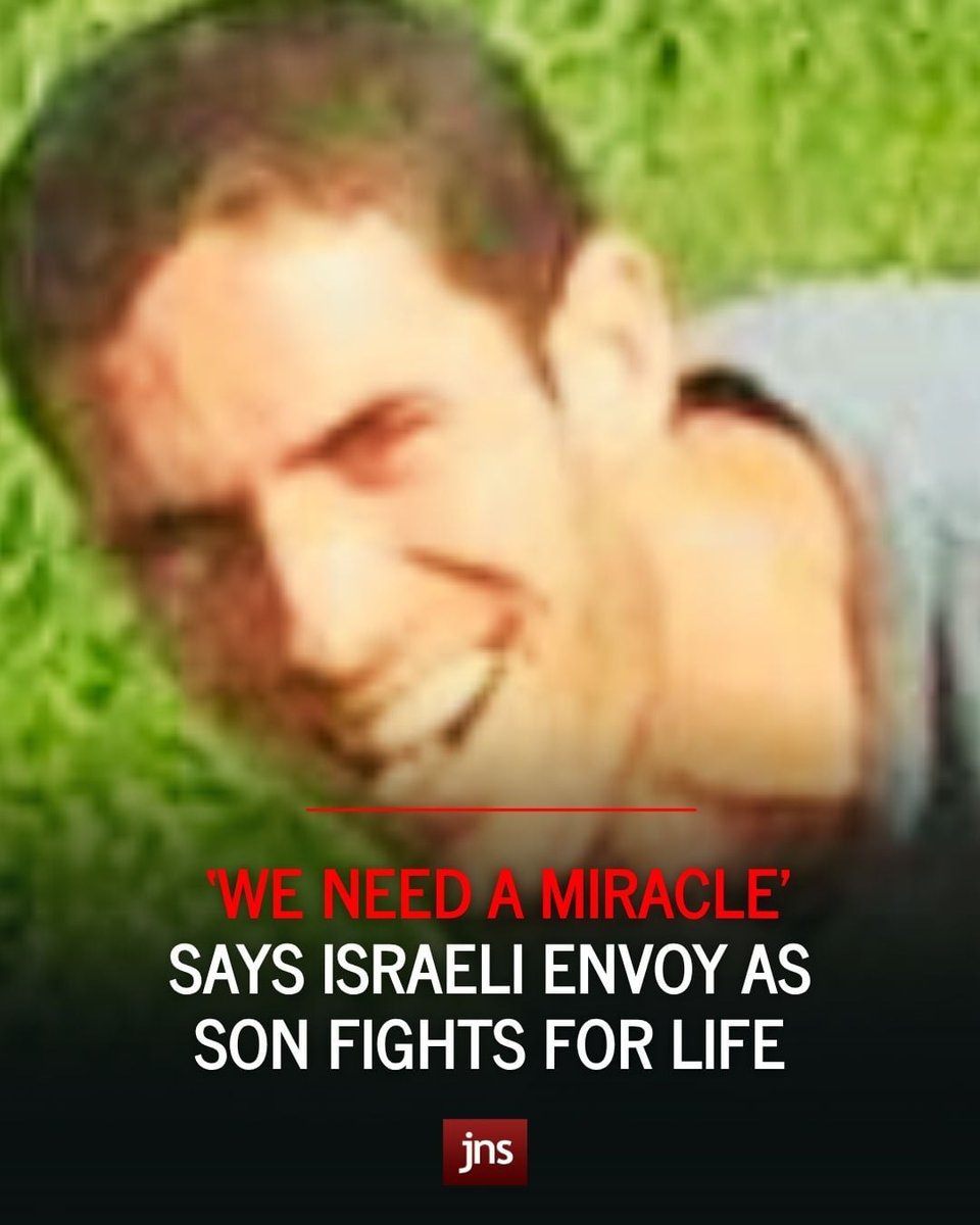 JNS_org's tweet photo. “Please keep praying for him. We need a miracle,”
Neriyah Leiter, son of Israel's US envoy Yechiel Leiter, remains hospitalized at Jerusalem’s Shaare Zedek Medical Center following a Palestinian car-ramming attack.
https://t.co/dMgToJzDu1 https://t.co/B1aHxPl2FF