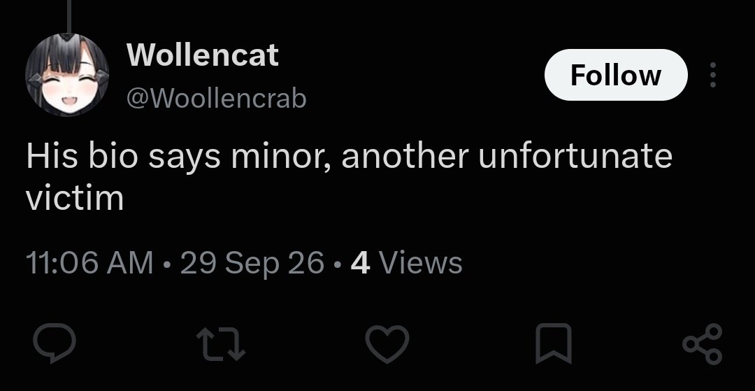 SpookyM1das's tweet photo. why comment about me if you don't even want me to respond? like zawg I don't even know you.
@Woollencrab https://t.co/nW6s9XkFc3