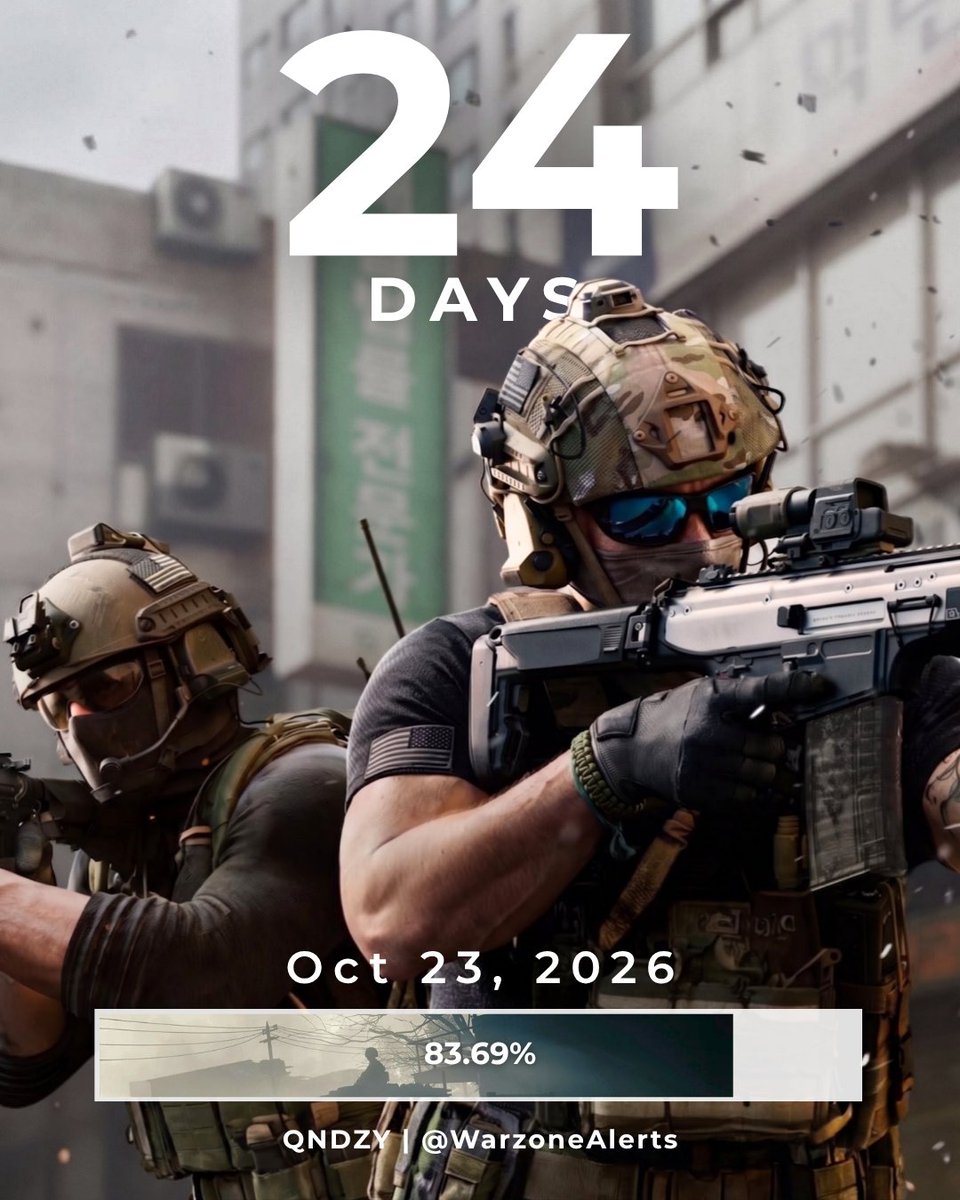 WarzoneAlerts's tweet photo. 24 days left until Call of Duty: Modern Warfare 4 release. ⏳ https://t.co/g3bBFDKZjf
