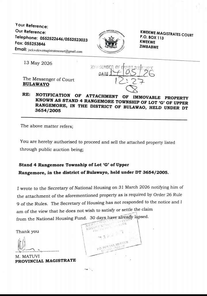 CrimeWatchZW's tweet photo. Hi Crime Watch. Please help us by sharing this story. There is an area in Mganwini, Bulawayo, which was originally a single plot. The owner, Godfrey Charamba Chirarapasi, later subdivided the land into residential stands and sold it to different people.

The plot had about 199 stands, and about three-quarters of them now have houses built on them. Some residents bought their stands around 2015, when the prices were between US$4,500 and US$5,000.

In 2021, Godfrey Chirarapasi borrowed US$60,000 from a man named William Hewlett and gave him the title deeds for the plot as collateral, despite having already sold about 188 stands to different people. He then failed to pay the debt he was owing and in 2023, Mr Hewlet then took Mr Chirarapasi to court. The judge ruled that Mr Chirarapasi now had to pay a total of around US$530,000 and plus 20% interest from 1 March 2021 until the debt is fully paid. The court allowed Mr Hewlett to recover the money owed to him by having the property seized and sold if the debt is not paid.

We do not know what to do because the value of the property and houses in the area is now much higher than the amount Chiraparasi owes. We are now afraid because we do not know what will happen to our homes.

Please help us expose this issue and bring it to the attention of the relevant authorities who can assist us as residents. We are worried about what may happen to our homes and need help and guidance on how to protect our properties.