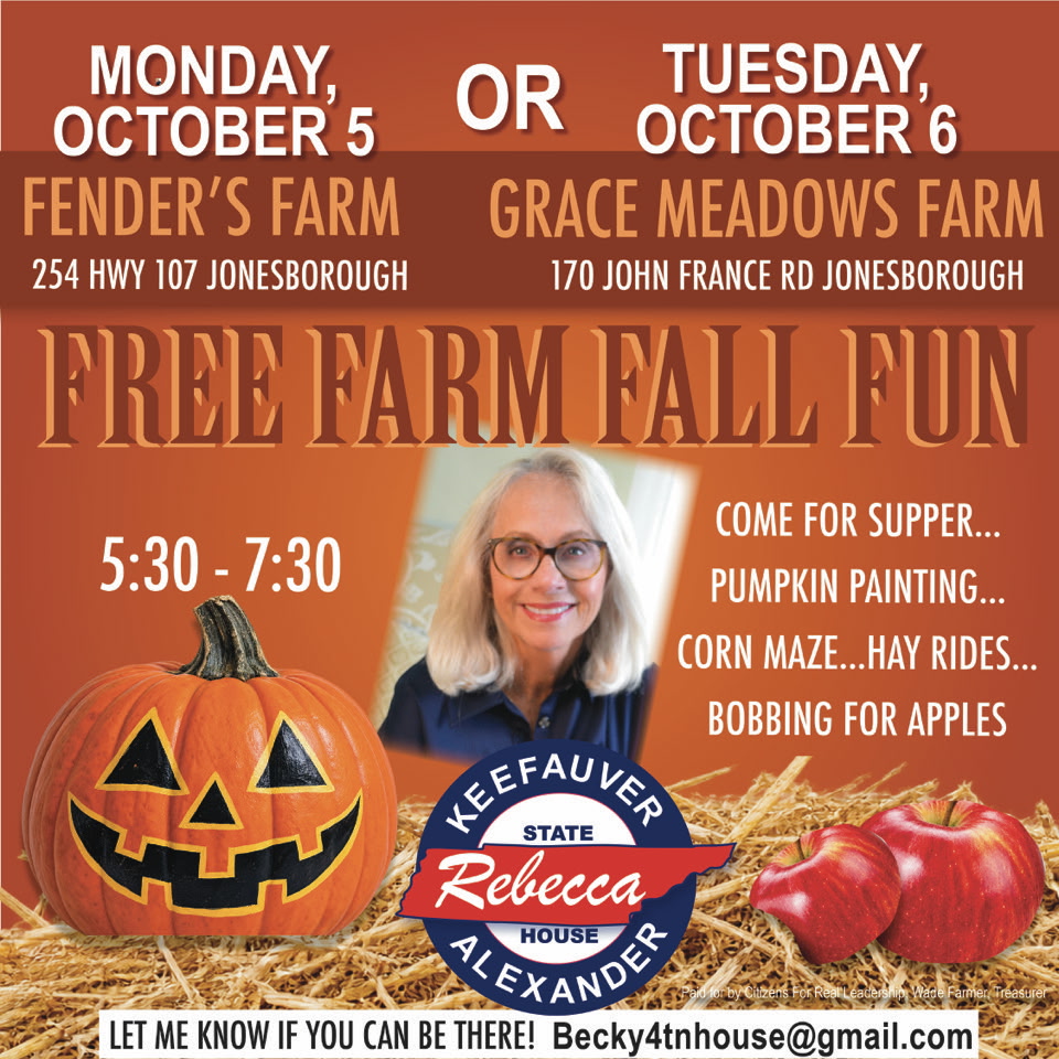 RepAlexander7's tweet photo. 🎃🍂🍁 Washington County, join me next week for some FREE Farm Fall Fun!

Bring the whole family and enjoy a fall evening with friends and neighbors. Comment YES if you’re coming! 🎃 https://t.co/1owH4fxHFQ