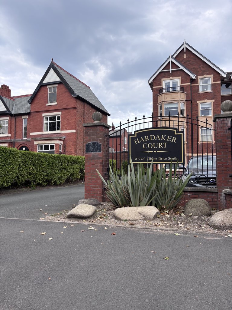 seasidered65's tweet photo. Parked outside Hardaker court in lytham st Annes, used to be Football league Headquarters now a retirement block.. named after Alan Hardaker who was in charge. #footballleague #efl https://t.co/xKtNVamvHY