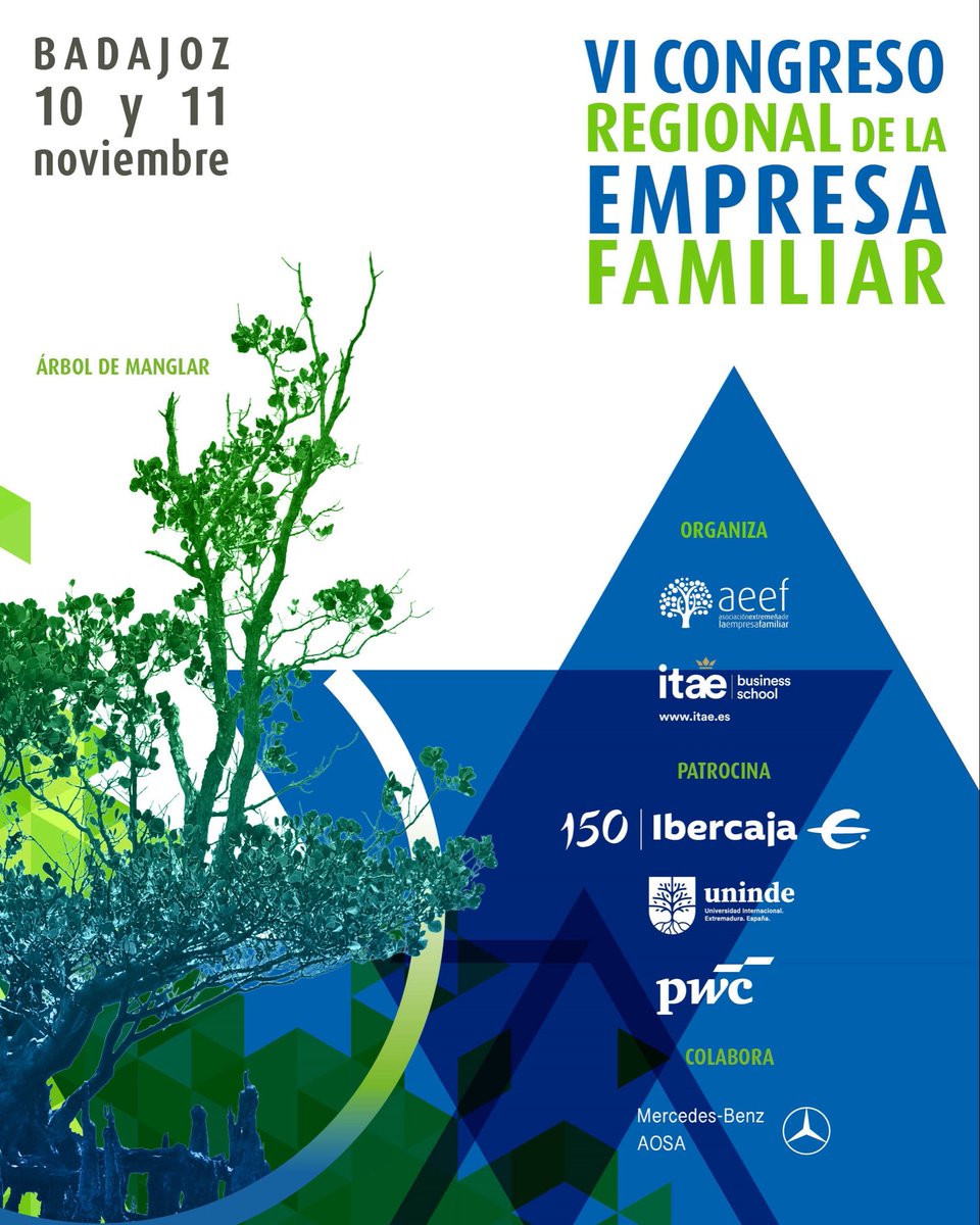 AeefExt's tweet photo. 🤝 Encuentro. 🌍 Territorio. 👨‍👩‍👧‍👦 Raíces y valores. 🚀 Futuro.

👉🏻El VI Congreso Regional de la Empresa Familiar es un espacio para compartir, aprender y reflexionar sobre nuestras empresas y Extremadura.
📍 Badajoz | 10 y 11 de noviembre.
🔗 https://t.co/2OP34pZbDG https://t.co/ey1jfVuus6