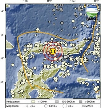 stageof_gto's tweet photo. Info Gempa Mag:2.1, 29-Sep-2026 23:09:27 WITA, Lok: 0.59 LU - 122.30 BT, 8 km Barat Laut BOALEMO-GORONTALO, Kedlmn: 97 km ::BMKG https://t.co/HuE0mWeRzb