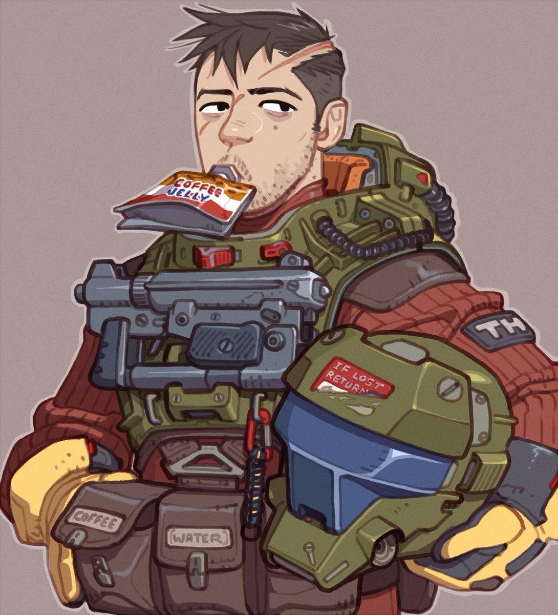 Thdark101's tweet photo. Despite this being a fairly throw-away random doodle at the time, I still look back on this as a favourite of mine for some reason, and I want to do more stuff like it. 
It also really makes me want UCC to make Coffee Jelly... https://t.co/iAewC5kLPA