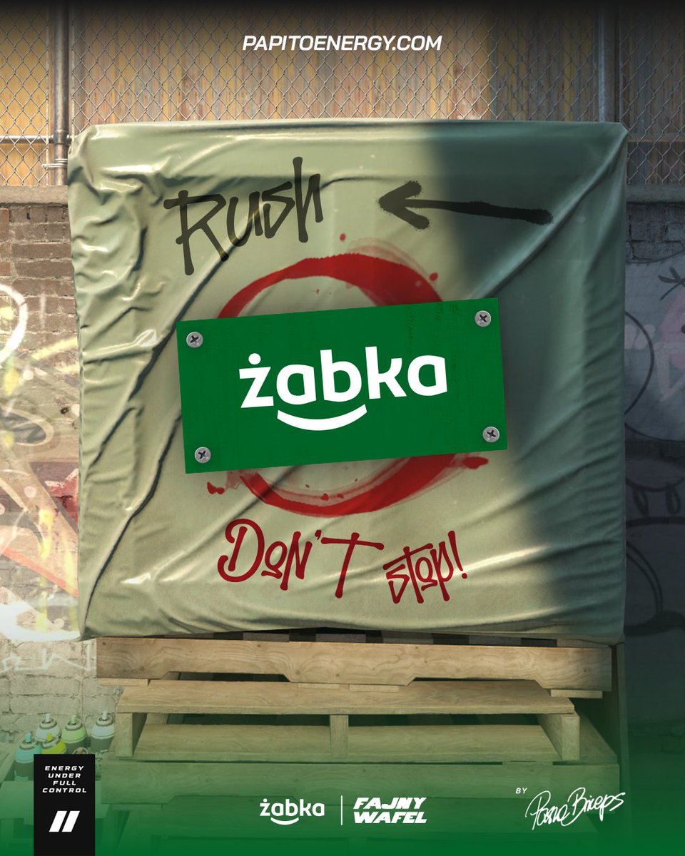 papitoenergy's tweet photo. Rush Żabka, don't stop, my friends 💪

Tym razem cel jest prosty: Fajny Wafel, który czeka na Was w sklepach w całym kraju 😎 https://t.co/CcXrwXb7rZ