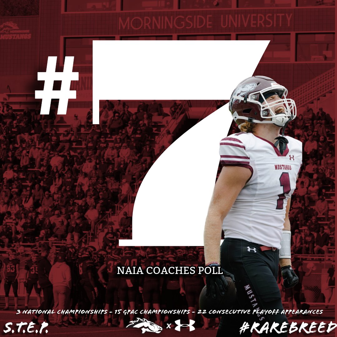 MsideFootball's tweet photo. Mustangs hang tight at #7 in this week's poll! #RareBreed https://t.co/qysMYCD1EA