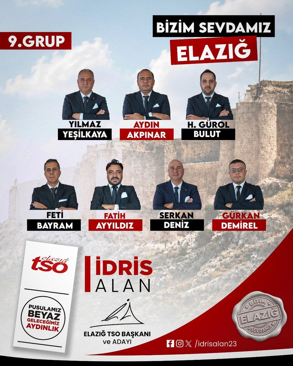 idrisalan_23's tweet photo. 19 GRUBUMUZ İLE…
TEK YÜREK, TEK HEDEF! 

Elazığ’ın ticaretine, üretimine, emeğine ve geleceğine yön veren 19 Meslek Grubumuzda bulunan birbirinden değerli yol arkadaşımızla birlikte aynı inançla, aynı heyecanla ve aynı kararlılıkla yürüyoruz!

Bu başarı hikâyesinde  her grubun ayrı bir emeği, ayrı bir heyecanı, ayrı bir gücü var.

Hedefimiz bir!
Heyecanımız bir!
Sevdamız bir!

Çünkü biz biliyoruz ki Elazığ’ın gücü; iş dünyamızın birlik, beraberlik ve dayanışmasından geliyor.

Biz bir sektör için değil, her sektör için buradayız.
Bir dönem için değil, Elazığ’ın geleceği için yürüyoruz.

PUSULAMIZ BEYAZ!
GELECEĞİMİZ AYDINLIK!
GÜCÜMÜZ BİRLİĞİMİZ!

19 GRUP, TEK YÜREK!
ELAZIĞ İÇİN OMUZ OMUZA!

#İdrisAlan #BeyazListe #ElazığTSO #Elazığ #PusulamızBeyaz GeleceğimizAydınlık GüçlüElazığ