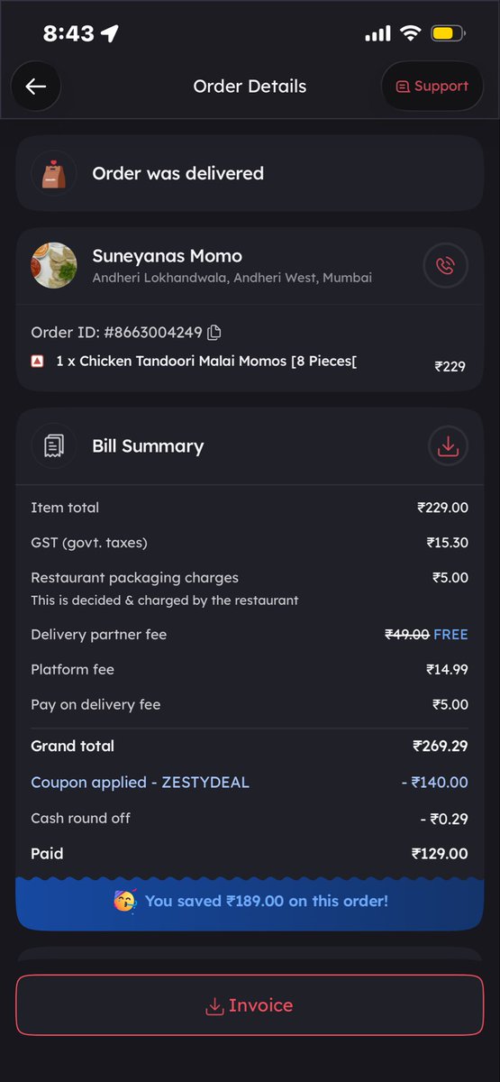 Raaj2606's tweet photo. @zomato @zomatocare I waited over an hour for my food, only for it to arrive completely cold. And instead of actually resolving the issue, your support is asking me to write an email about it.
 Order ID is #8663004249. i have mailed the issue and adding proofs here as well https://t.co/m2Pm0Lm8iM