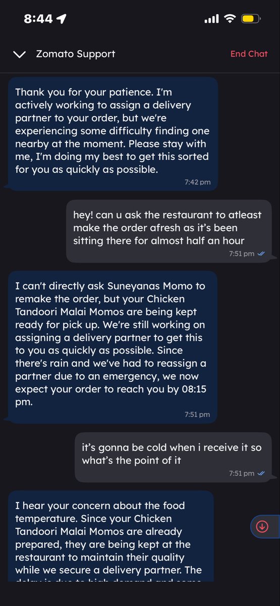 Raaj2606's tweet photo. @zomato @zomatocare I waited over an hour for my food, only for it to arrive completely cold. And instead of actually resolving the issue, your support is asking me to write an email about it.
 Order ID is #8663004249. i have mailed the issue and adding proofs here as well https://t.co/m2Pm0Lm8iM