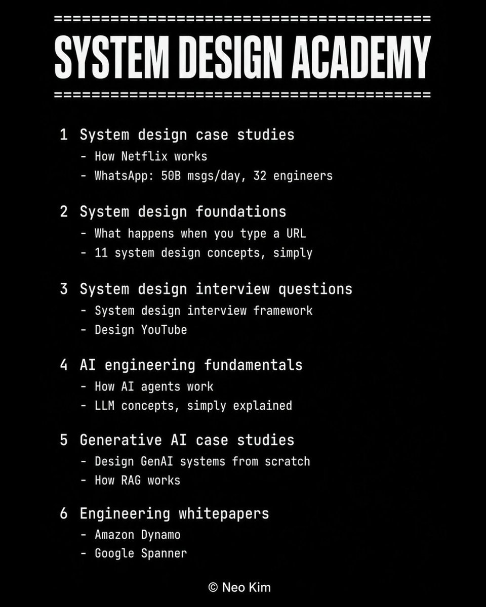 systemdesignone's tweet photo. Goldmine for Software Engineers 📌 

If you're learning System Design and/or AI Engineering, then bookmark this repository right now.

https://t.co/qN7xKNxTRb https://t.co/4zmA4TxyB7