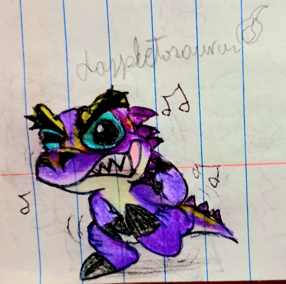 SFersaca's tweet photo. Aqui les traigo cuatro dibujos de dinosaurios chibis!

El daspletosaurio (dançando)

Los dos saurolophus

El therizinosaurio (el cual hasta aproveche para dibujarle mas plumajes)

Y el trio de deinonychus!

Que les parece?

#sega
#dinosaurking
#dinorey https://t.co/PMR8xmbdtj