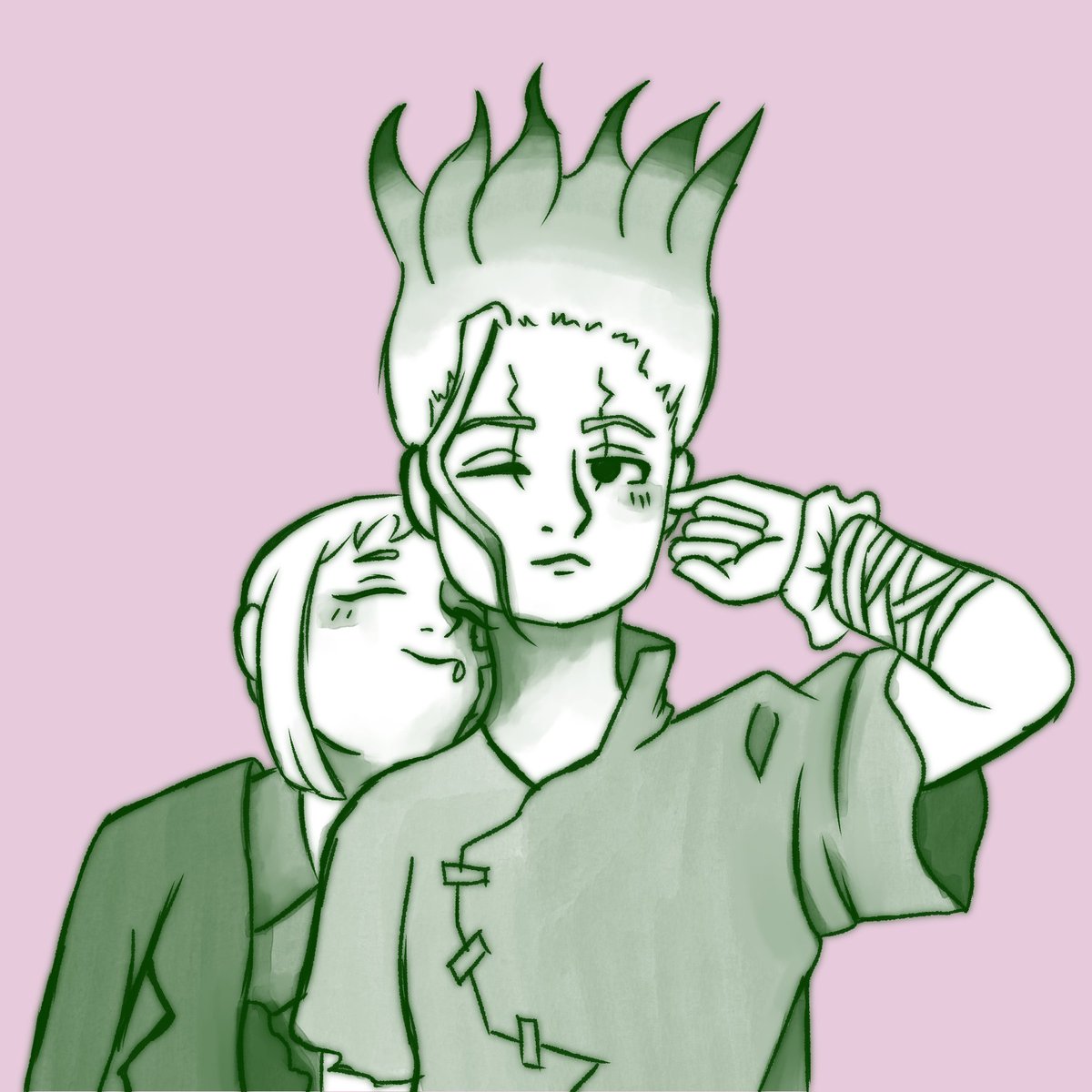 mokkabela's tweet photo. Almost reaching the half of the template ♪⁠～⁠(⁠´⁠ε⁠｀⁠ ⁠)
#drstone #fanart #sketch #senkuishigami #genasagiri https://t.co/Xhw6SFXfiM