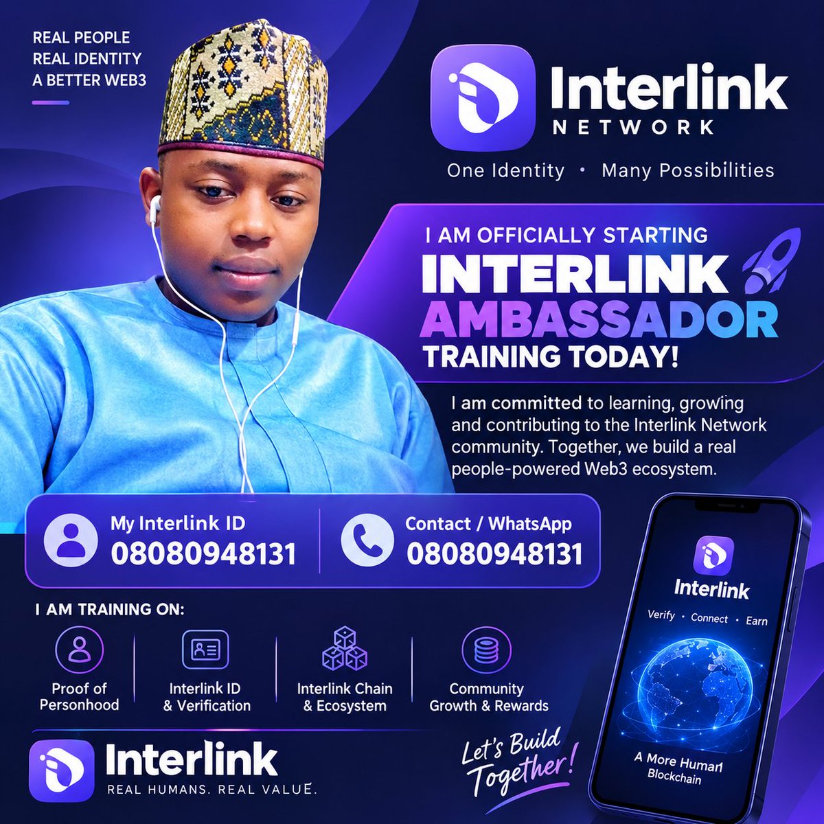 Shamwilu7a's tweet photo. 🚀 Starting my InterLink Ambassador Training today!
Ready to learn, grow &amp; build with the community. 💜

ID: 08080948131

#interlink #ITL #ITLG #ITLX https://t.co/5XxsFFbDNU