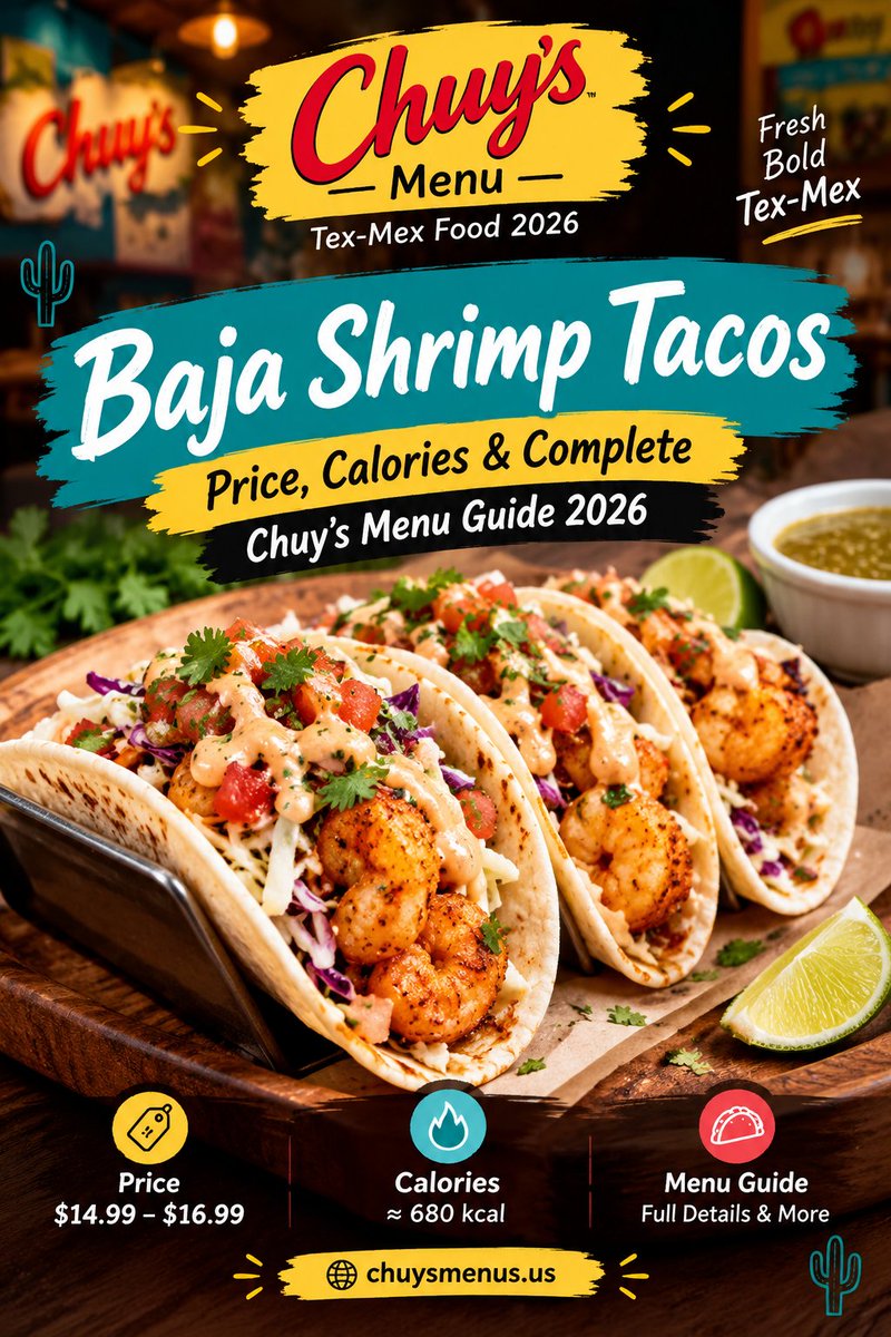 ChuysMenuyd's tweet photo. Baja Shrimp Tacos – Price, Calories & Complete Chuy’s Menu Guide 2026
Explore more Chuy’s menu items, prices, calories, and updated 2026 menu information at: https://t.co/Dsl43V4nzr
#BajaShrimpTacos #ChuysMenu #ChuysMenu2026 #TexMex #ShrimpTacos #Tacos #MexicanFood https://t.co/AqKqSsf9K5
