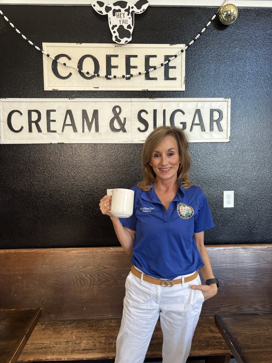 AllisonTantFL's tweet photo. Happy National Coffee Day! Whether it’s Cowhaus or RedEye, you can find me meeting with constituents and enjoying my morning coffee at one of these award-winning small businesses. Congrats again to Jason &amp; Ashley Cowen of Cowhaus on their Best of Florida award! https://t.co/MEg7ko7Zqe
