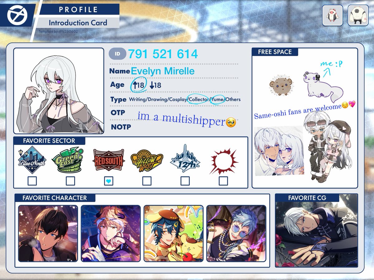 issac_kayla's tweet photo. Thought about it for a bit and decided to fill this out after all!
I’m Kedertoxn / Evelyn Mirelle, or can call me さとう えりな 🥹
Feel free to come talk to me anytime, I really love making new friends…!
#heliostwt https://t.co/W6V6Xz3L4W