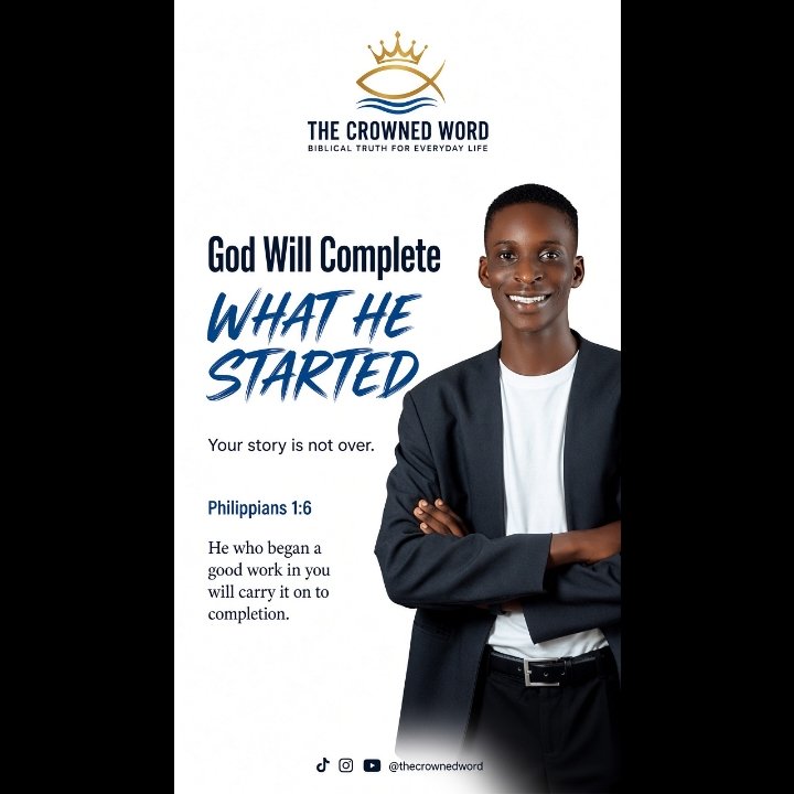 dcrownedword's tweet photo. God will finish what He started in you. Philippians 1:6
#GodIsNotDone #Faith #thecrownedword https://t.co/w4AZJ5flhY