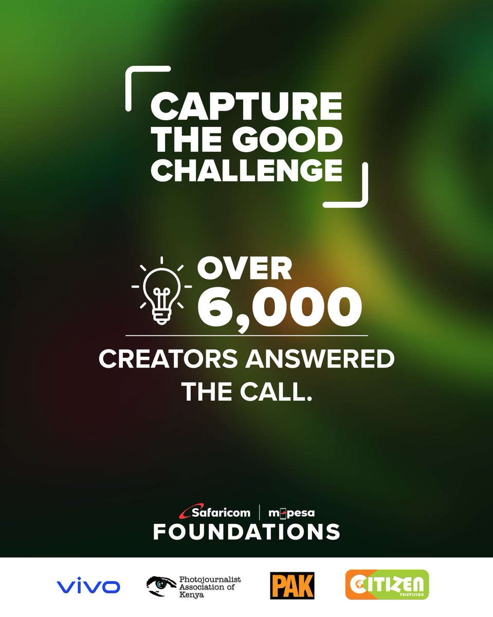 baze_ke1's tweet photo. The journey has been captured. The stories have been told.
The moment has arrived. Join us LIVE on Safaricom PLC YouTube, Facebook, TikTok & Baze as we celebrate the storytellers behind Capture The Good Challenge 2026 and crown the ultimate winners.
#CaptureTheGood #CTGAwards https://t.co/eNLwgaPEUX