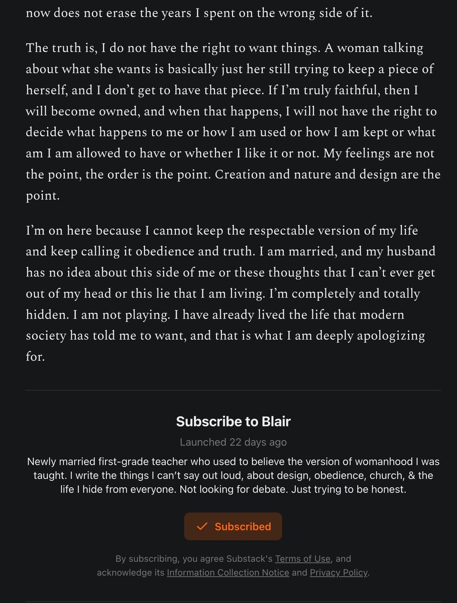 BlairTempted's tweet photo. Lived a lie for as long as I could.
#BiblicalWomanhood #MaleHeadship #CreatedOrder #WivesSubmit #Helpmeet #Ephesians5 #Titus2 #AntiFeminist #FeminismIsALie #TradWife #TradLife #Patriarchy #NotAFeminist #RedPillWomen #TPE #TotalPowerExchange #owned #property #consensualslave https://t.co/vkrLAKPKWl