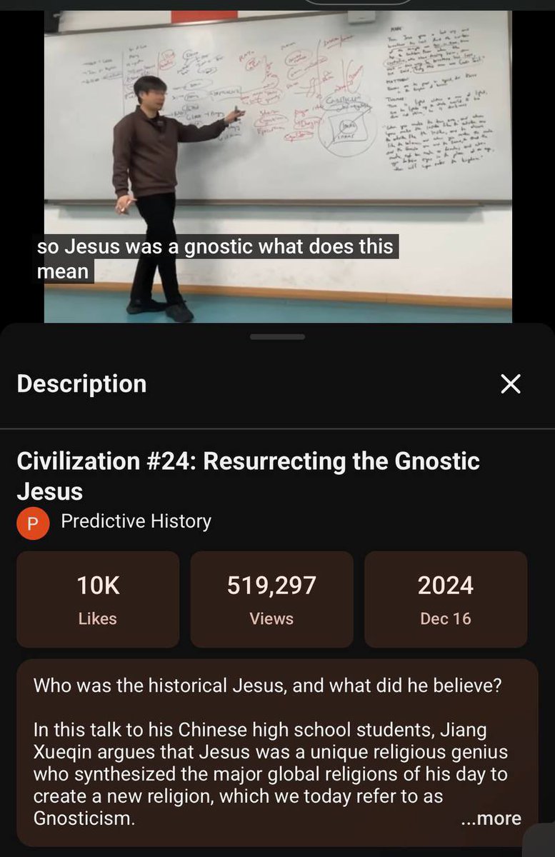 navigatinglies's tweet photo. Grifter “professor” Jiang teaches that Jesus created a new religion called Gnosticism. Not surprising. All the controlled opps. push new age and false light rhetoric. Use discernment https://t.co/jdXVUn0MlU