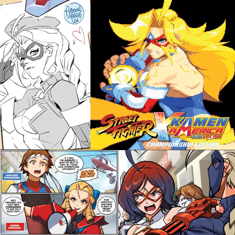 kamenamerica's tweet photo. There's less than 20 days for STREET FIGHTER X KAMEN AMERICA on KICKSTARTER!

https://t.co/N0zThn6Gvk

We will go to print immediately after the campaign ends and shoot for a December / January fulfillment: as always, our work is ahead of schedule and our delivery is on time! https://t.co/nA7jW7pOQ8