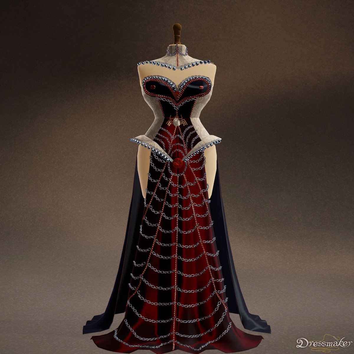 Meowmedresmaker's tweet photo. Saw this vision in my dreams tonight and got to work as soon as i woke up 🕸️🕷️❤️‍🔥🖤 #dressmaker https://t.co/zWH4n5rXY8