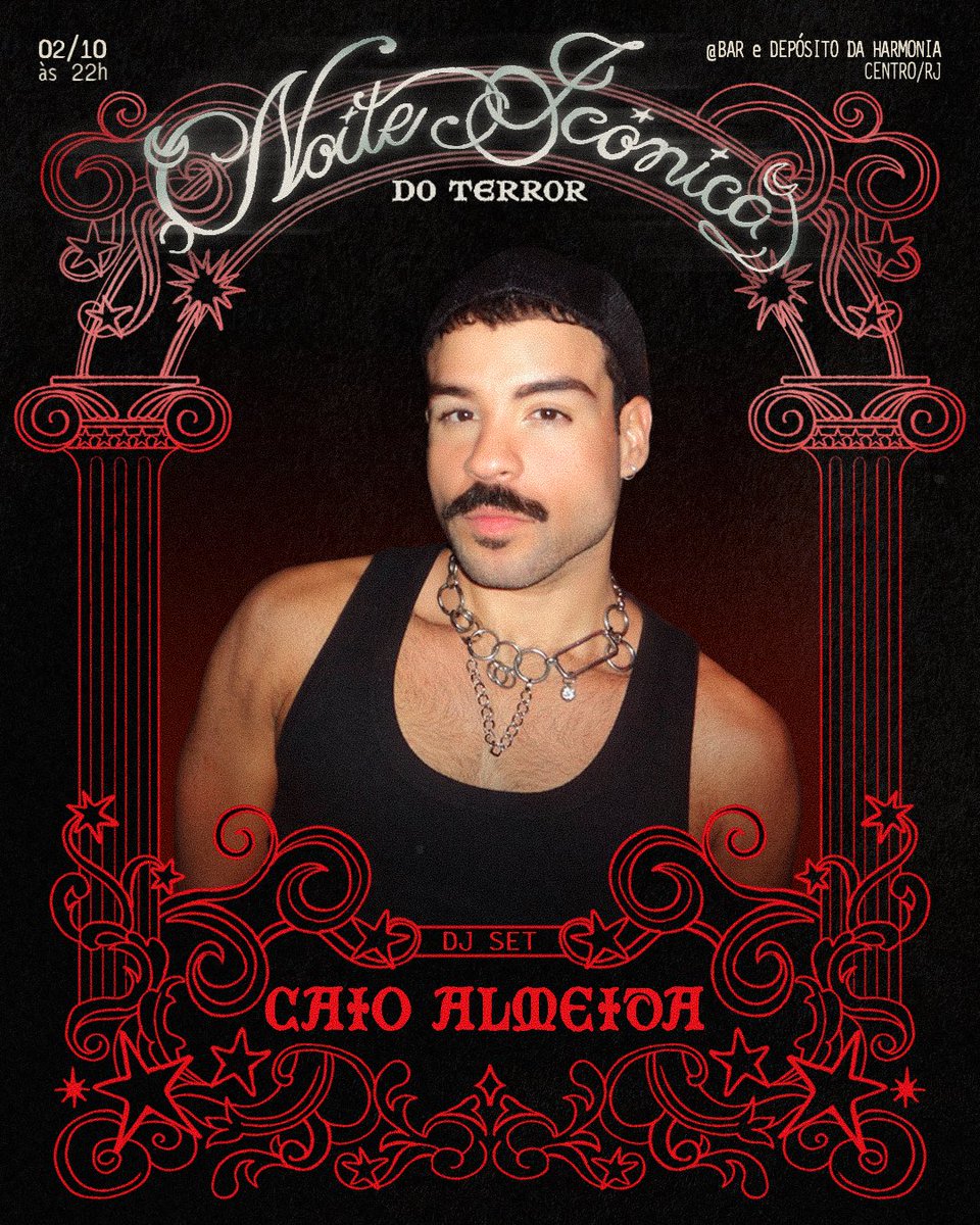 noiteiconica's tweet photo. Os 4 cavalheiros do Acopalipse: @dudaoliveee, @saotheusolhos, @caionareal e @tommauza vão apavorar na 𝓝𝓸𝓲𝓽𝓮 𝓘𝓬ô𝓷𝓲𝓬𝓪 do terror! ⏾

No dia 02/10 (sexta) temos um fervo marcado, diretamente do nosso caldeirão favorito, em frente ao Bar &amp; Depósito da Praça da Harmonia(RJ) https://t.co/mGEbjsLzLS