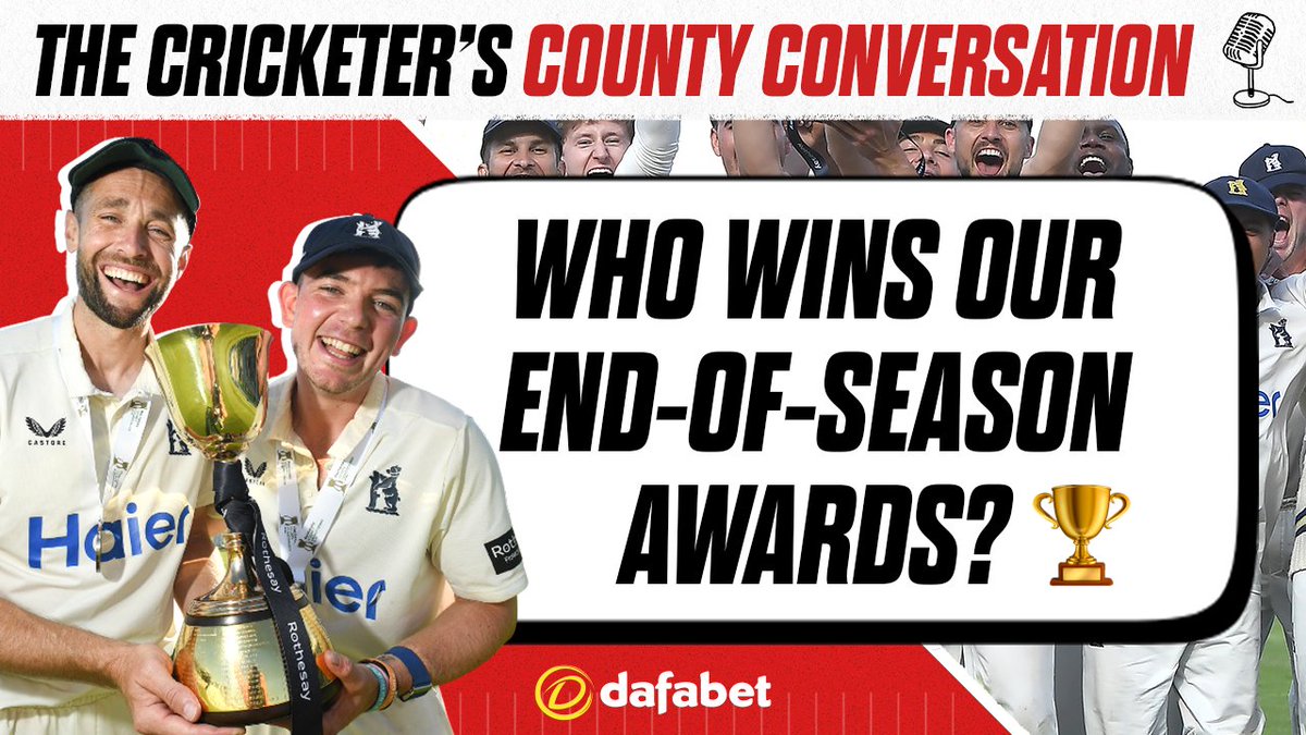 TheCricketerMag's tweet photo. 🎧 NEW EPISODE! 🎧

@melindafarrell, @NickFriend1 &amp; @oscarress05 hand out their end-of-season awards 🏆

WATCH ➡️ https://t.co/Iw0CkZvIJG

LISTEN ➡️ https://t.co/bUyNGBK3VS https://t.co/EHo48il8np