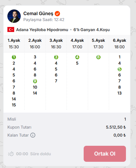 ganyanlagel's tweet photo. Adana 2 🧿
57.959,31 ₺ 🎯

Gerek ücretsiz whatsapp kanal abonelerimize gerekse de Bitalih ailesinin kıymetli takipçilerine hayırlı olsun.

Ortak olanlarda bir tebessüm bırakabildiysek ne mutlu.
Güzel geçen Eylül ayını kapanışını da güzel yapmak üzereyiz.